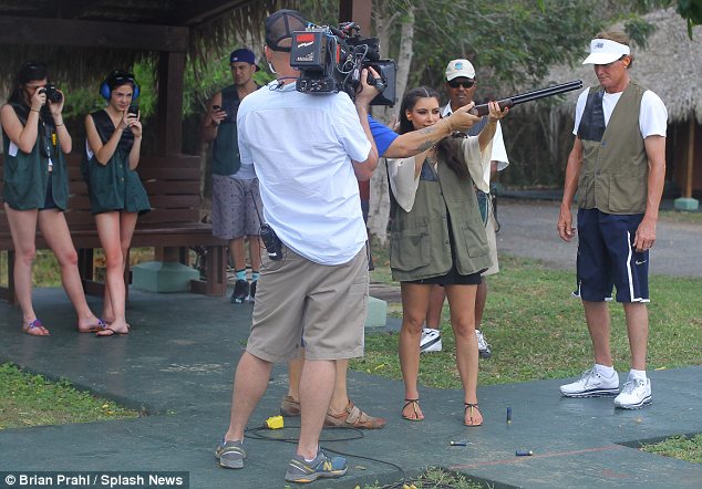 As ever Kim and the family were being followed by their reality show camera crew