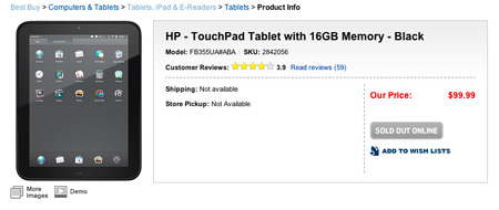 HP TouchPad sold-out - inLook.vn