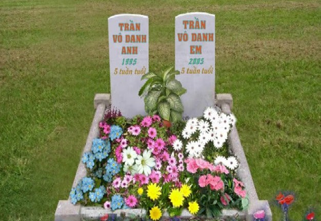 Những mộ phần thai nhi trên nghĩa trang online nhomai.vn. Ảnh: tuoitre.vn