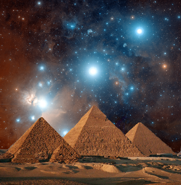 Ba kim tự tháp Menkaure nằm thẳng hàng với ba ngôi sao tạo nên chòm sao Thắt lưng của Orion