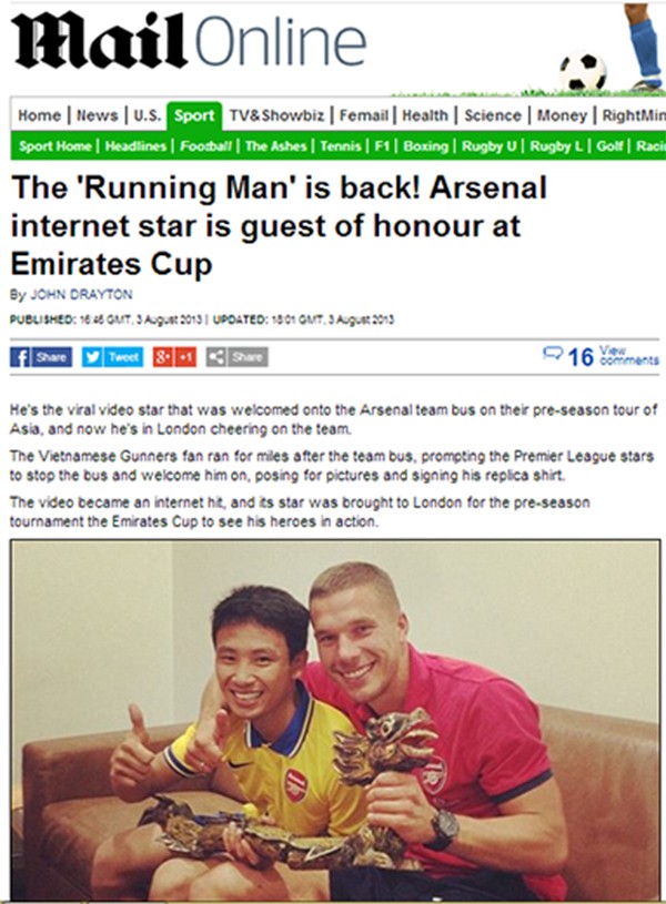 Báo nước ngoài gọi Vũ Xuân Tiến là “Ngôi sao Internet của Arsenal” 1