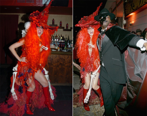 Heidi Klum với bộ váy đỏ lòm và xương xẩu nhảy múa cùng Seal năm 2004 khi họ còn đang hẹn hò.