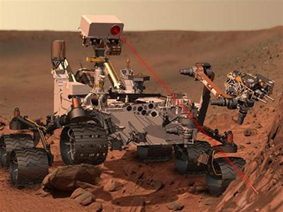 Ảnh mô phỏng tàu tự hành Curiosity trên sao Hỏa - Ảnh: NASA