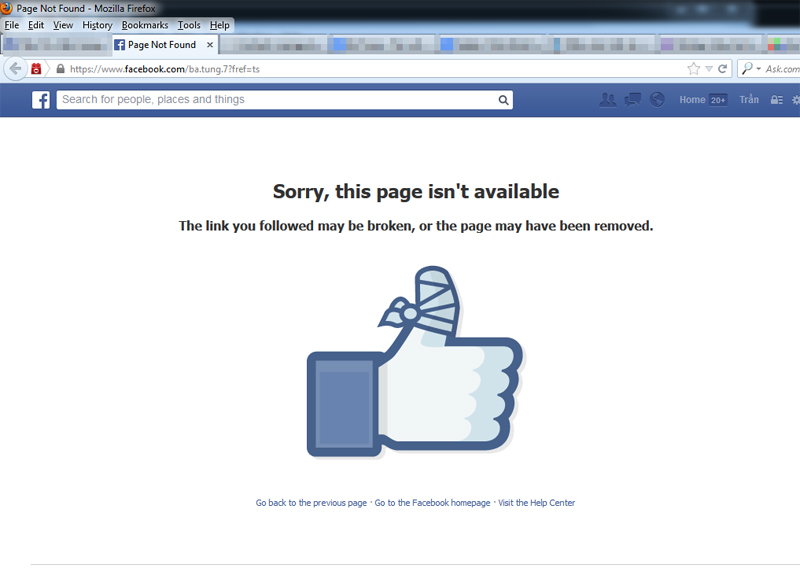 &#9;Bà Tưng đã đóng cửa facebook chờ bão tan.