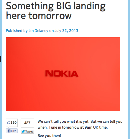 Phablet cùng máy tính bảng Nokia sẽ được ra mắt hôm nay 1