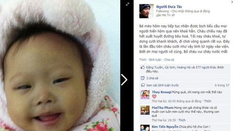 Bé 1 tuổi... được cứu sống nhờ cộng đồng Facebook Việt