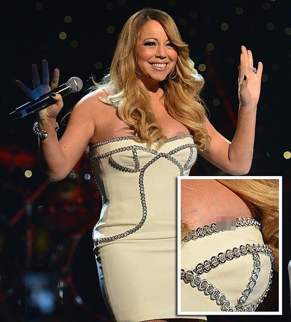 Mariah Carey &quot;lộ hàng&quot; vì diện váy bó sát 6