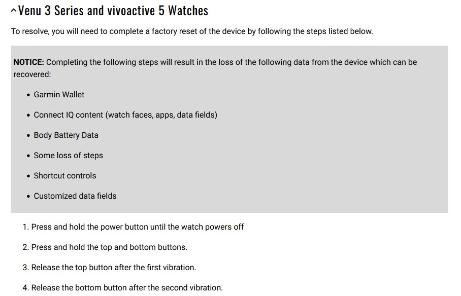 Sửa lỗi tam giác xanh tử thần, smartwatch Garmin có nguy cơ mất dữ liệu! Sửa lỗi tam giác xanh tử thần, smartwatch Garmin có nguy cơ mất dữ liệu!