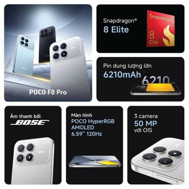 POCO F8 Pro ra mắt, giá từ 16,99 triệu đồng 3 POCO F8 Pro