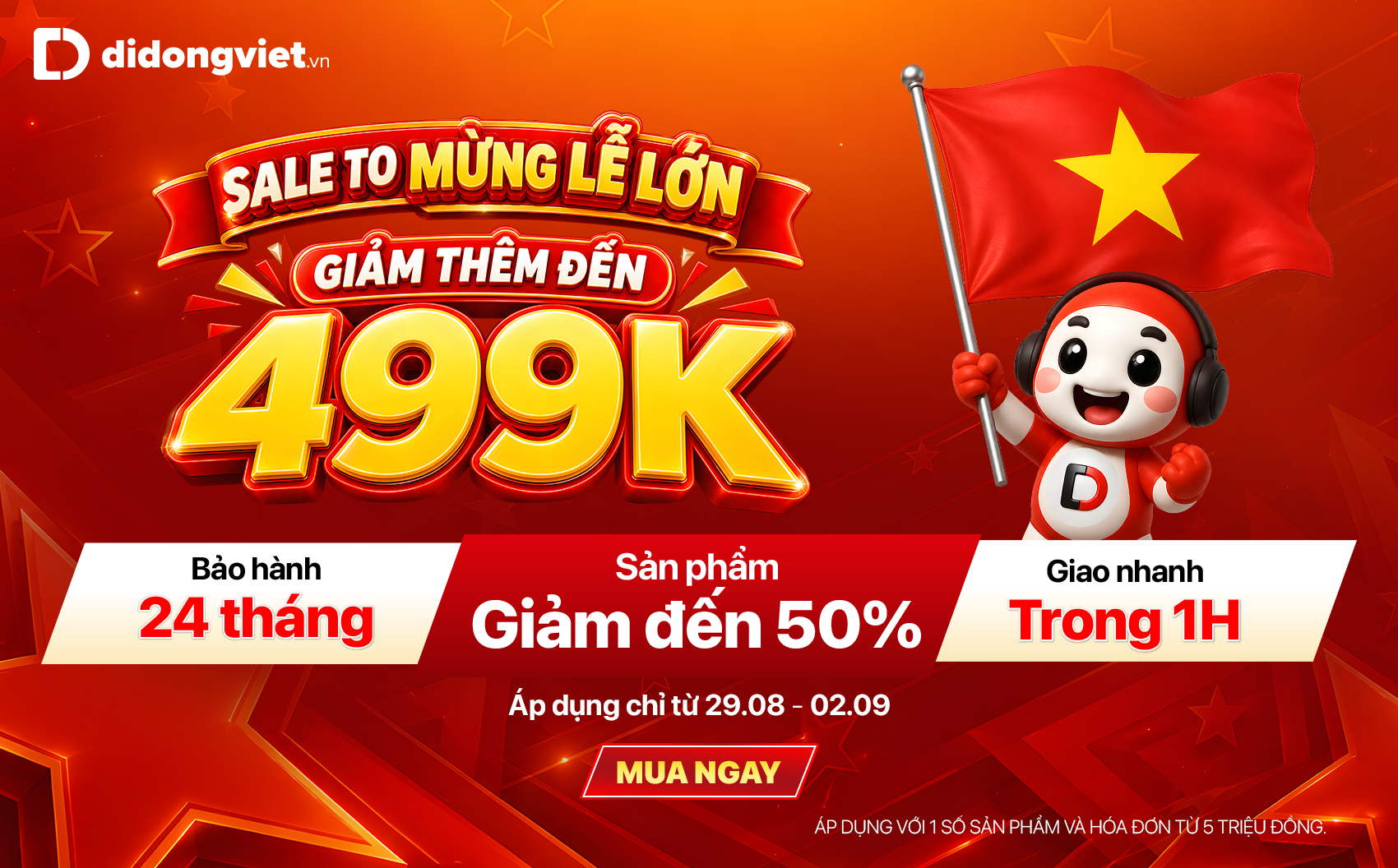 Di Động Việt “Sale to – Mừng Lễ lớn”, giảm đến 50% kèm loạt ưu đãi